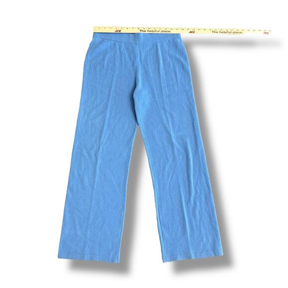 Neiman Marcus 100% Cashmere Lounge Pants Blue Medium Quiet Luxury Soft Knit - Picture 3 of 8